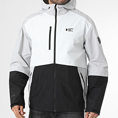 Comme Des Loups - Casaco Capuz Zíper Relax Preto Cinza Branco