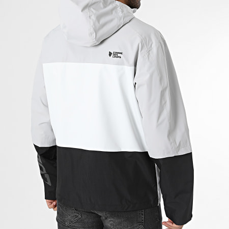 Comme Des Loups - Casaco Capuz Zíper Relax Preto Cinza Branco