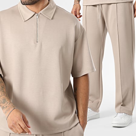 Frilivin - Ensemble Polo Manches Courtes Et Pantalon 016 Beige