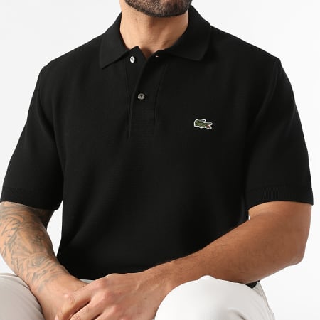 Lacoste - Polo Manches Courtes Logo Brodé Crocodile Noir