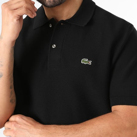 Lacoste - Polo Manches Courtes Logo Brodé Crocodile Noir