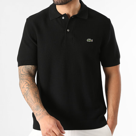 Lacoste - Polo Manches Courtes Logo Brodé Crocodile Noir