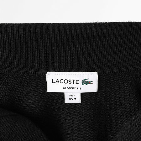 Lacoste - Polo Manches Courtes Logo Brodé Crocodile Noir