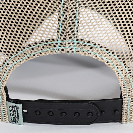 Von Dutch - Casquette Trucker Patches Blanc Beige Bleu Ciel