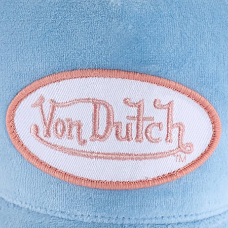 Von Dutch - Casquette Trucker Soft Velvet Kylie Bleu Clair Blanc