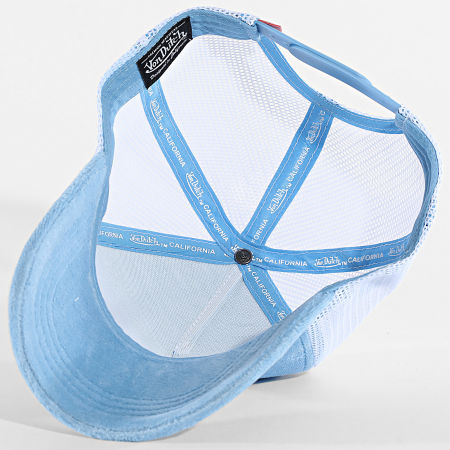 Von Dutch - Casquette Trucker Soft Velvet Kylie Bleu Clair Blanc