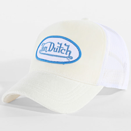 Von Dutch - Casquette Trucker Soft Velvet Kylie Beige Clair Blanc