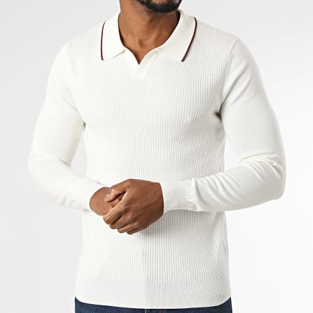 Frilivin - Jersey Cuello V Texturizado 658 Beige Claro