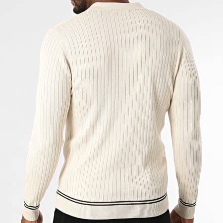 Frilivin - Polo Manches Longues Rib En Mailles 655 Beige