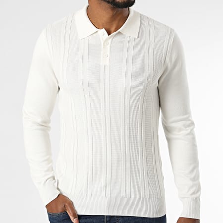Frilivin - Polo de Manga Larga de Punto 653 Beige Claro