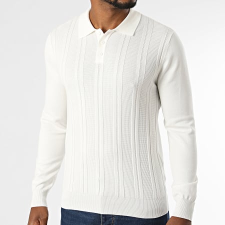 Frilivin - Polo de Manga Larga de Punto 653 Beige Claro