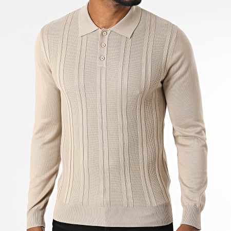 Frilivin - Polo Manches Longues En Mailles 653 Beige