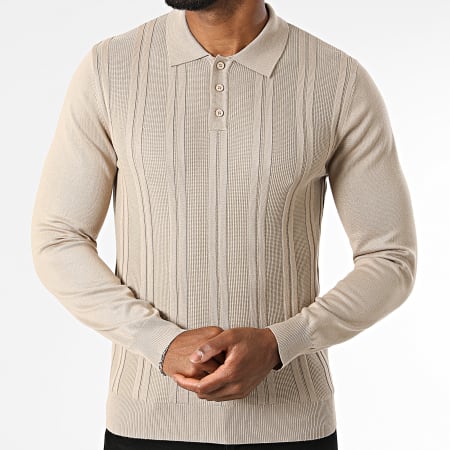 Frilivin - Polo Manches Longues En Mailles 653 Beige