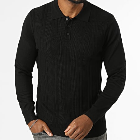 Frilivin - Polo Maniche Lunghe Maglia 653 Nero