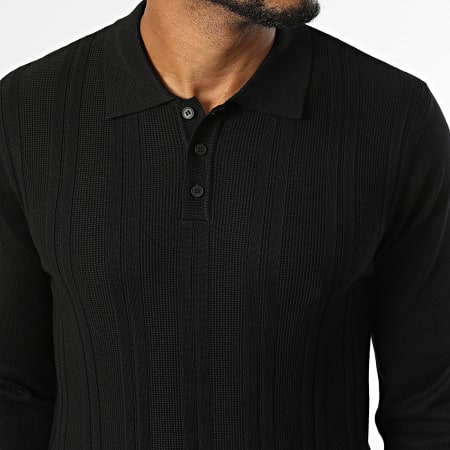 Frilivin - Polo Maniche Lunghe Maglia 653 Nero