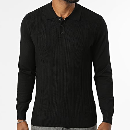 Frilivin - Polo Maniche Lunghe Maglia 653 Nero