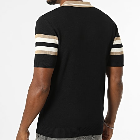 Frilivin - Polo Manches Courtes 6028 Noir Beige Blanc