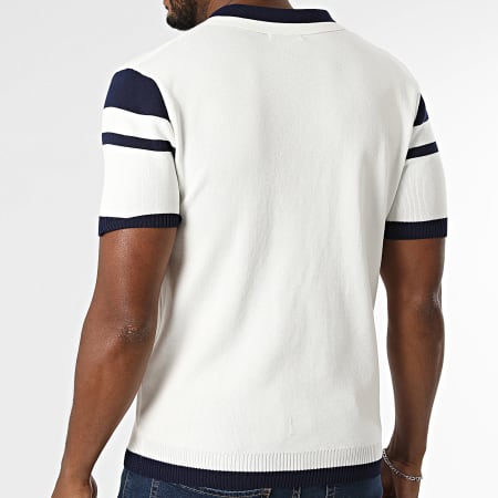 Frilivin - Polo Manches Courtes 026 Blanc Bleu Marine