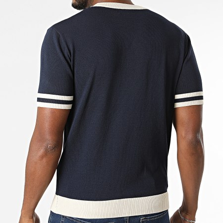 Frilivin - Tee Shirt Maille 6054 Bleu Marine Beige