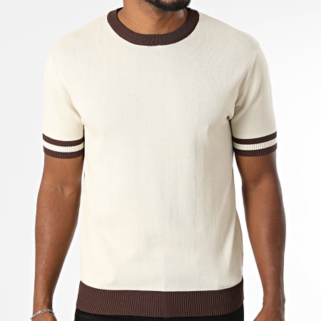 Frilivin - Tee Shirt Maille 6054 Beige Marron
