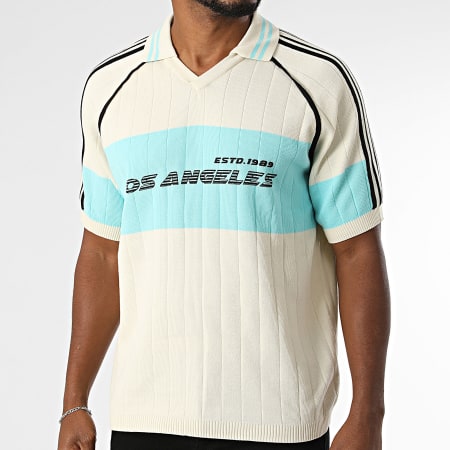 Frilivin - Polo Manches Courtes Maille 2305 Beige Turquoise