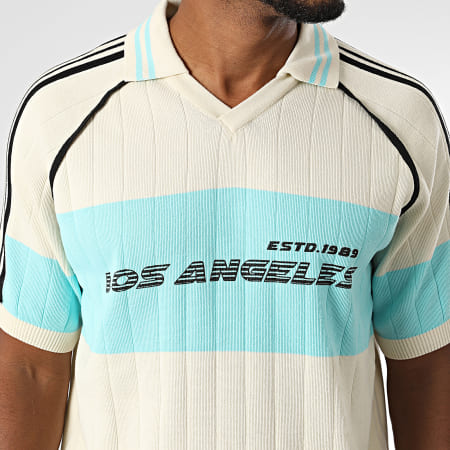 Frilivin - Polo Manches Courtes Maille 2305 Beige Turquoise