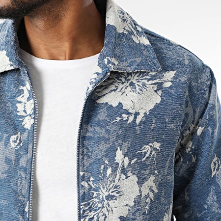 Frilivin - Veste Zippée 600 Bleu Chiné Blanc