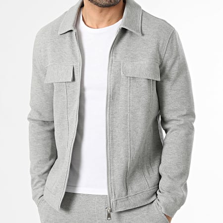 Frilivin - Ensemble Veste Zippée Et Pantalon D81 Gris Chiné