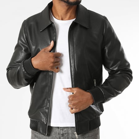 Frilivin - Veste Simili Cuir Zippée M06 Noir