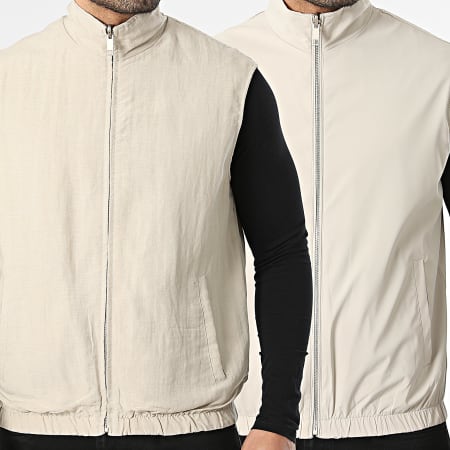 Frilivin - Veste Zippée Sans Manches Réversible R68 Beige