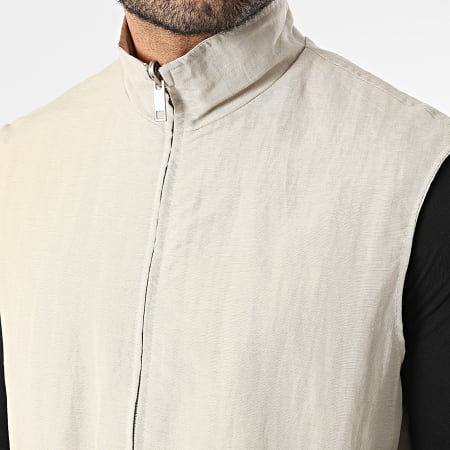 Frilivin - Veste Zippée Sans Manches Réversible R68 Beige