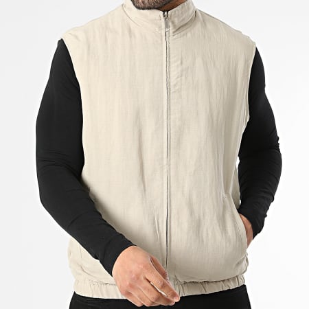 Frilivin - Veste Zippée Sans Manches Réversible R68 Beige