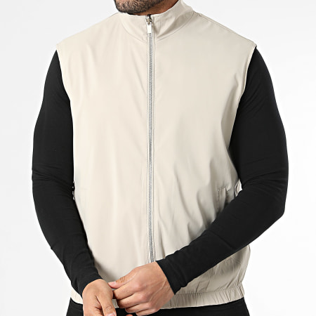 Frilivin - Veste Zippée Sans Manches Réversible R68 Beige