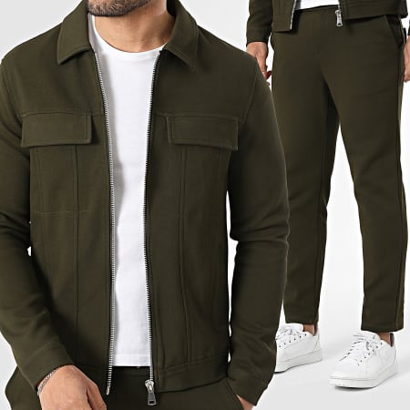 Frilivin - Ensemble Veste Zippée Et Pantalon D81 Vert Kaki