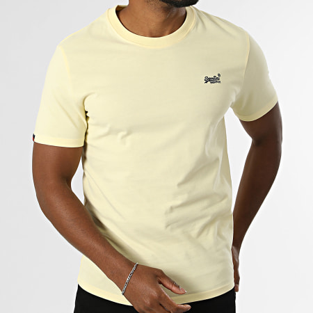 Superdry - Camiseta Essential Logo Bordado M1011245A Amarilla