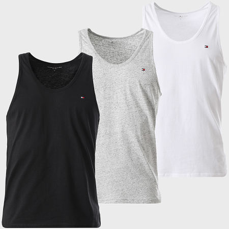 Tommy Hilfiger - Lot De 3 Débardeurs 3867 Noir Gris Chiné Blanc