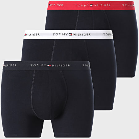 Tommy Hilfiger - Lot De 3 Boxers 3874 Bleu Marine Blanc Rouge