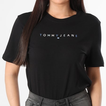 Tommy Jeans - Tee Shirt Relaxed Fit Femme Color Linear 2784 Noir