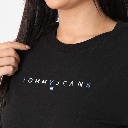 Tommy Jeans - Tee Shirt Relaxed Fit Femme Color Linear 2784 Noir