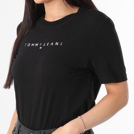 Tommy Jeans - Tee Shirt Relaxed Fit Femme Color Linear 2784 Noir