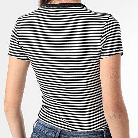 Tommy Jeans - Lot De 2 Tee Shirts Slim Femme Essential Rib 1430 Beige Clair Noir