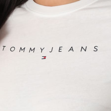 Tommy Jeans - Tee Shirt Femme Slim Linear 8398 Beige Clair