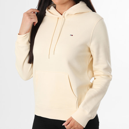 Tommy Jeans - Sweat Capuche Regular Femme Flag 9958 Jaune Clair