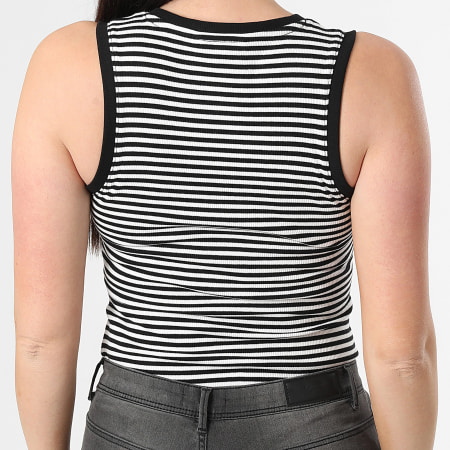 Tommy Jeans - Débardeur A Rayures Femme Essential 0673 Noir Beige Clair