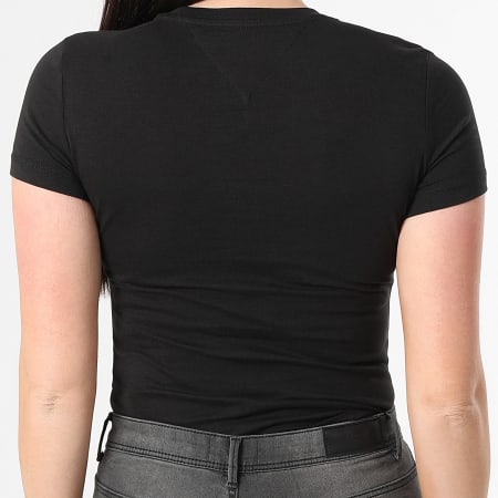 Tommy Jeans - Tee Shirt Femme Slim Linear 8398 Noir
