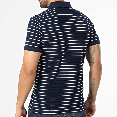 Tommy Hilfiger - Polo Manches Courtes A Rayures Slim 1985 7771 Bleu Marine Blanc