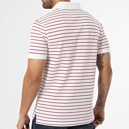 Tommy Hilfiger - Polo Manches Courtes A Rayures Regular Fit 1985 7770 Blanc Rouge