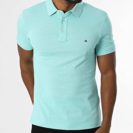 Tommy Hilfiger - Polo Manches Courtes Slim 1985 7771 Bleu Clair