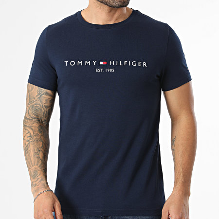 Tommy Hilfiger - Tee Shirt Slim Logo 1797 Bleu Marine