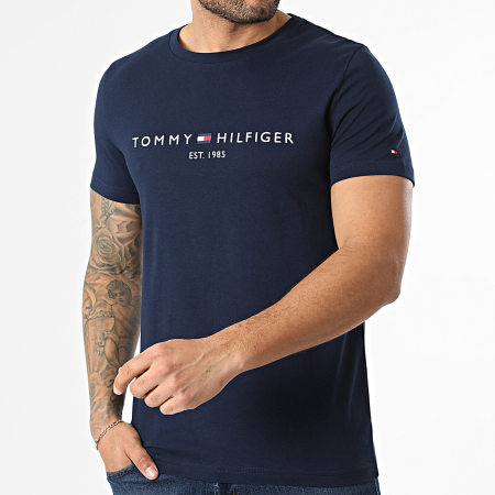Tommy Hilfiger - Tee Shirt Slim Logo 1797 Bleu Marine